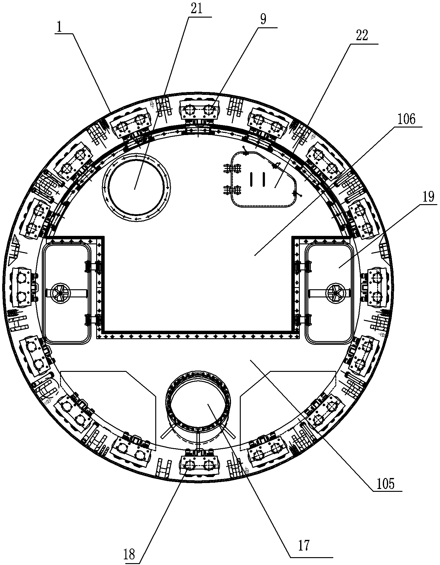 Shield structure formed by shallow tunneling method in air-pressure mode