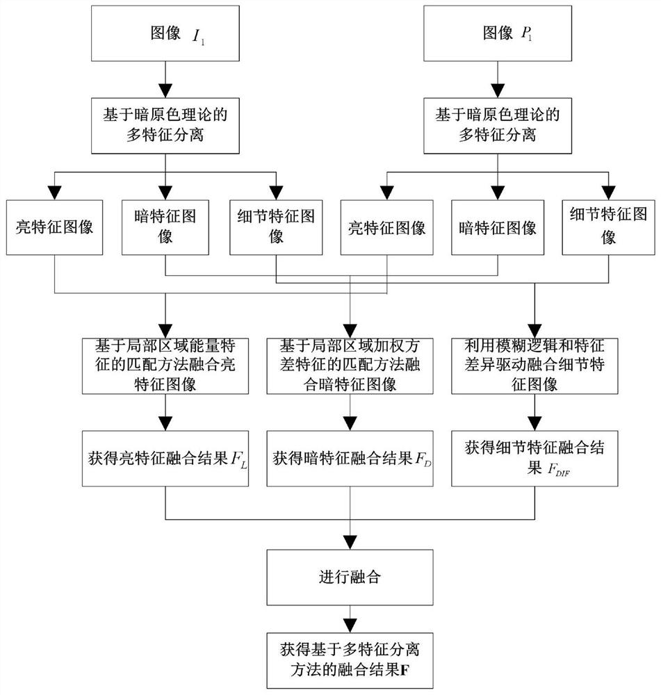 Infrared polarization image fusion method based on multi-feature and feature difference drive