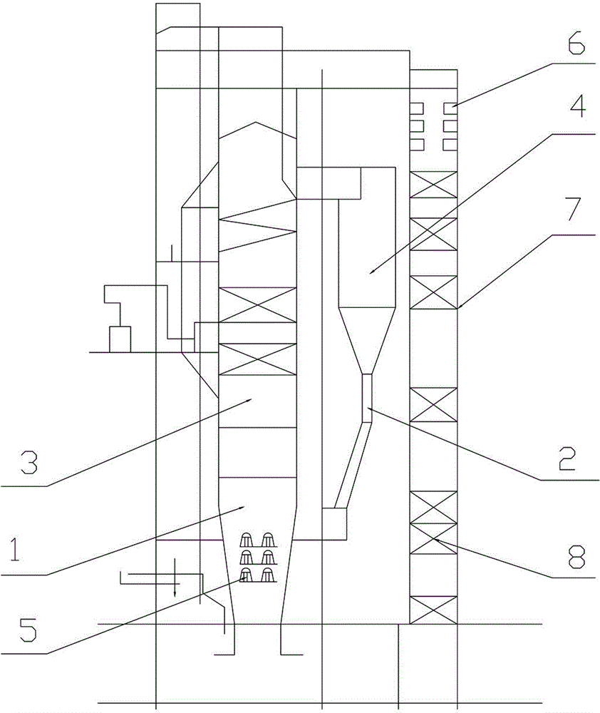 Circulating fluidized bed boiler