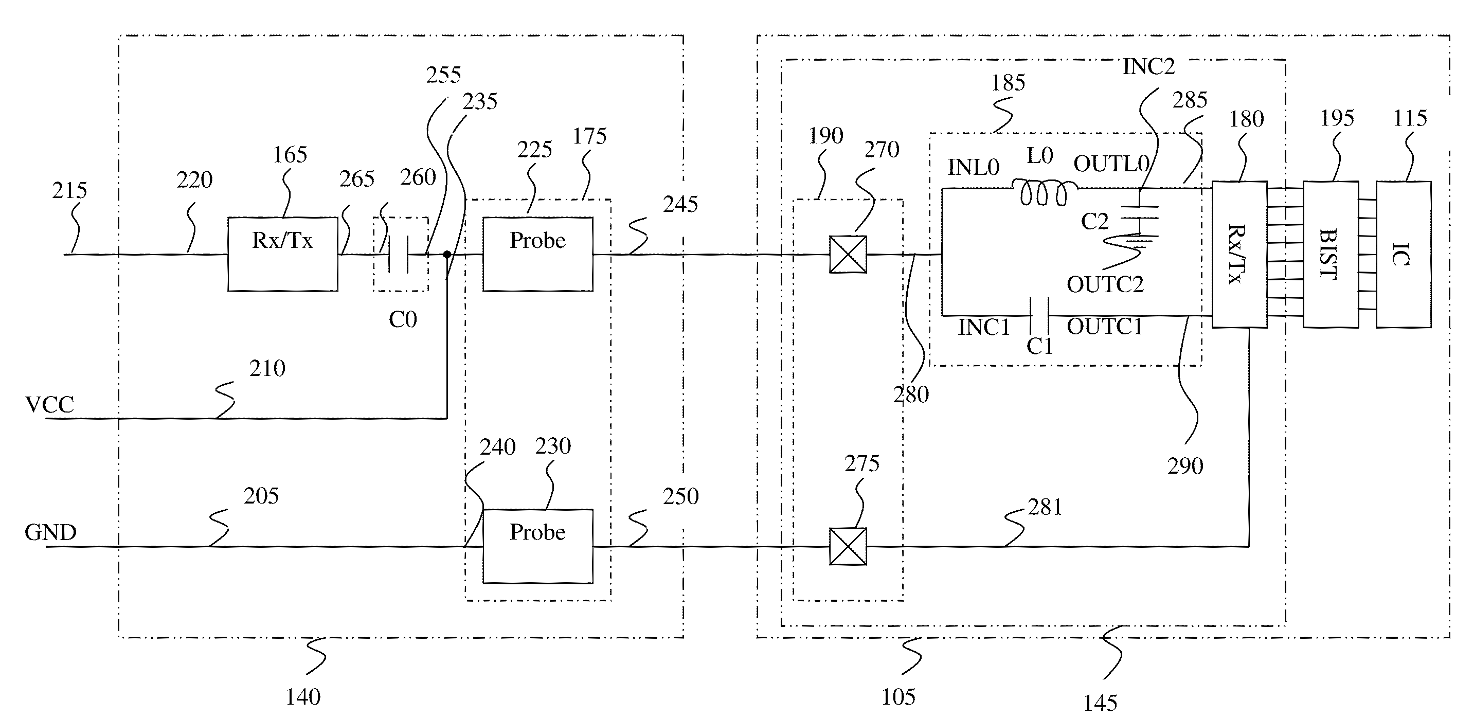 Testing integrated circuits using few test probes