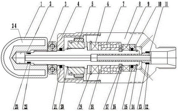 Magnetically-braked noise-reducing high-pressure water rotating nozzle