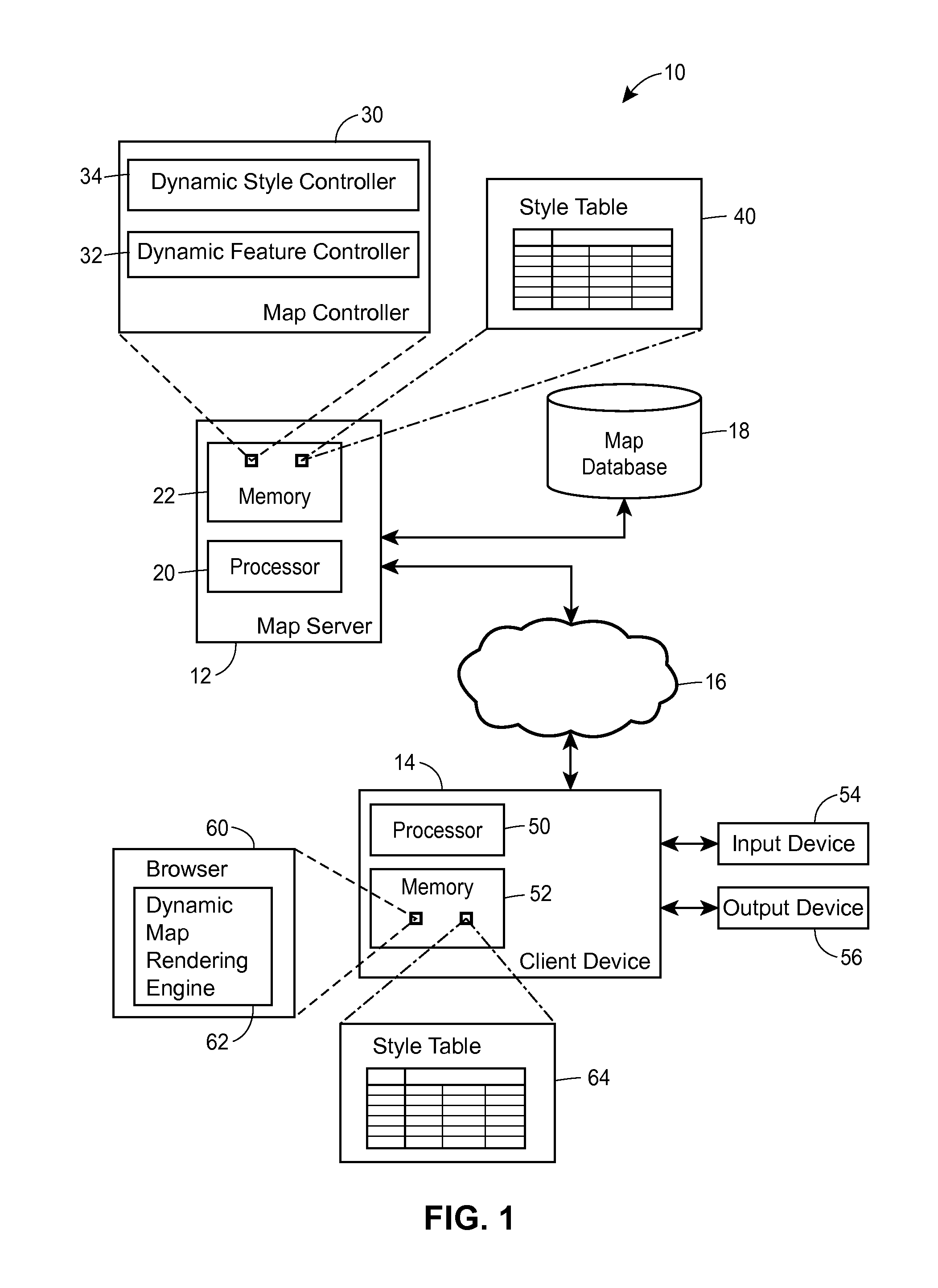 Rendering a map using style identifiers