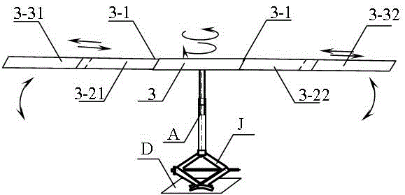 Hand shaking three-fold stretching bridge type rescue device