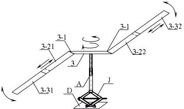 Hand shaking three-fold stretching bridge type rescue device