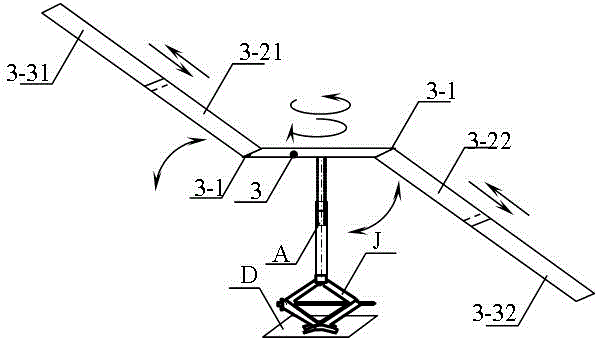 Hand shaking three-fold stretching bridge type rescue device