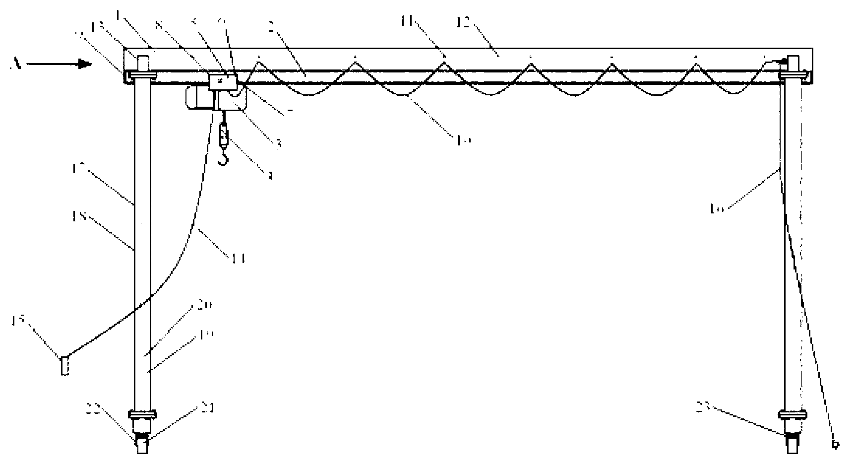 Novel sliding-type gantry crane and use thereof