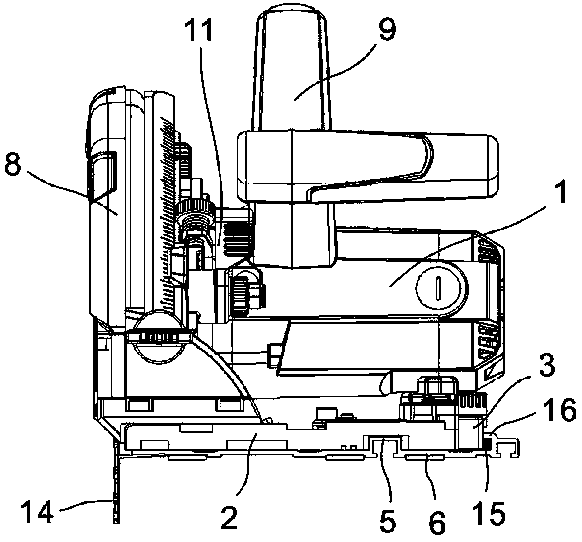 Movable lock catch and handheld circular saw