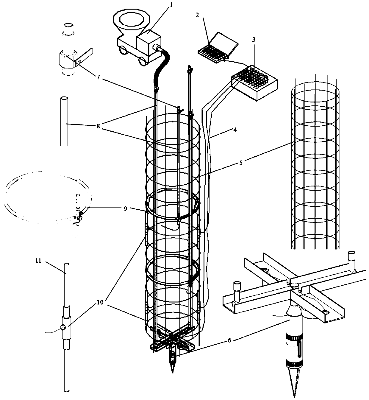 Pressure controllable cast-in-situ bored pile end and pile side intelligent post-grouting device and method