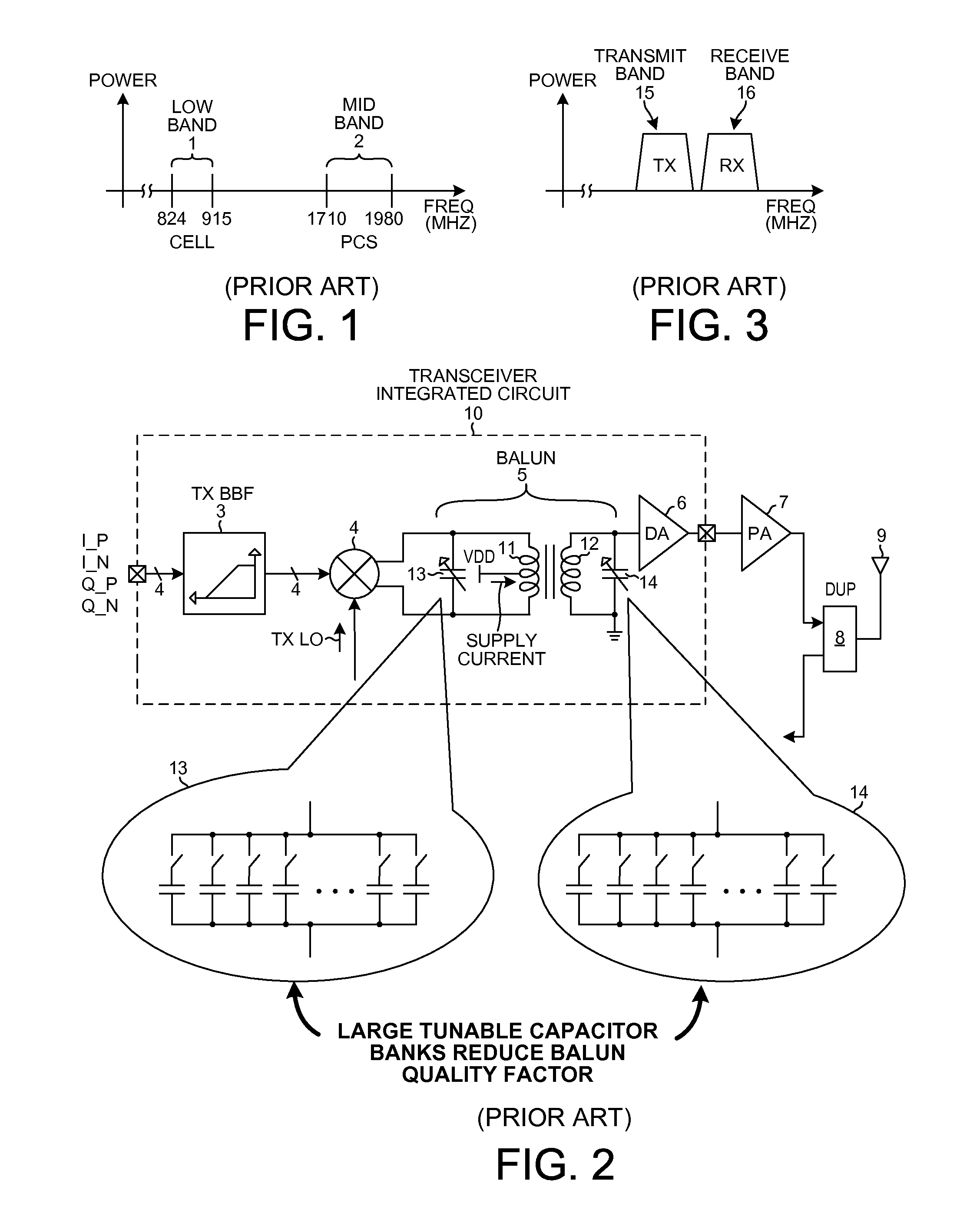 Wideband balun having a single primary and multiple secondaries