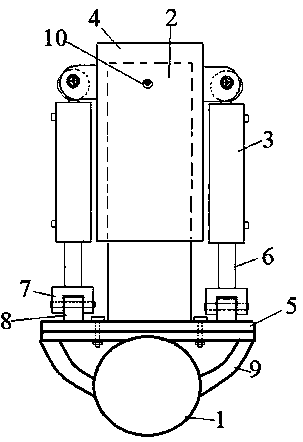 Rail-road dual-purpose eight-wheel drive traction locomotive floating axle device and using method