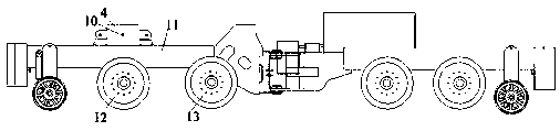 Rail-road dual-purpose eight-wheel drive traction locomotive floating axle device and using method