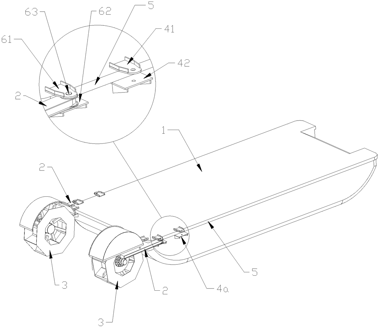 A surface cleaning vessel with a folded structure of paddle wheels