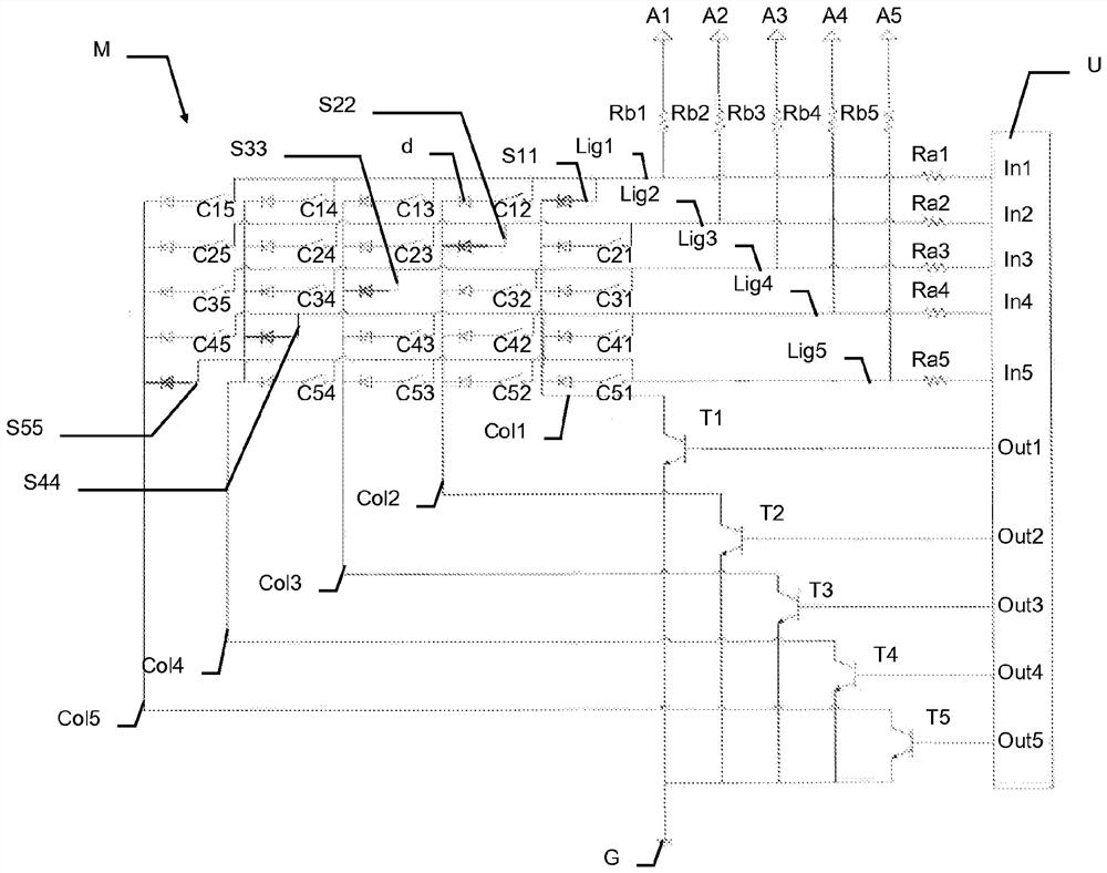 Diagnostic method for bias power supply of an acquisition system including an array interface device