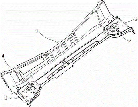 Structure for improving gutter channel modality and lateral rigidity of shock absorber support