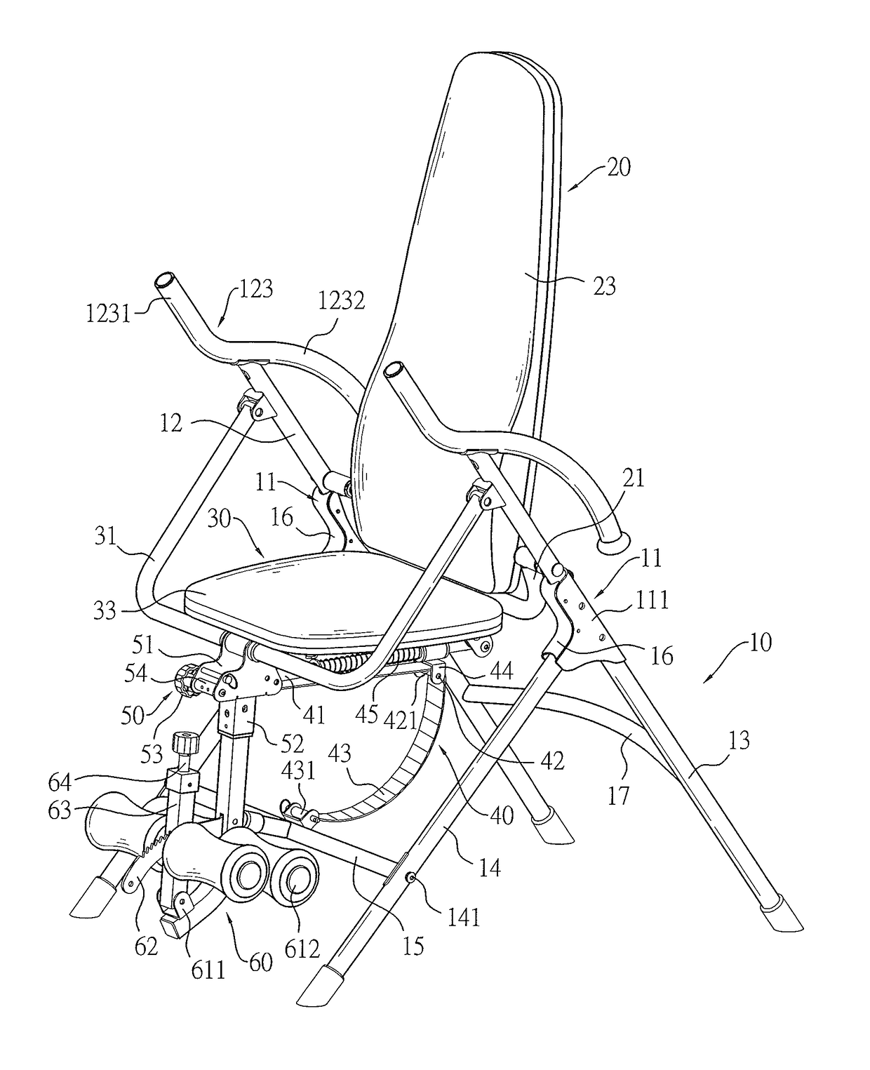 Seated inversion table