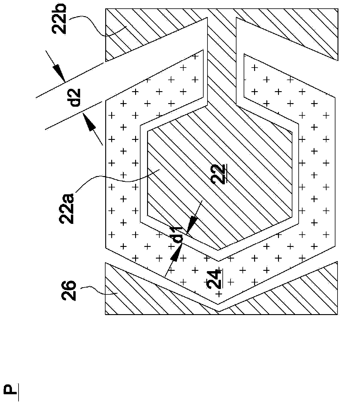 Touch-sensing electrode structure and touch-sensitive device