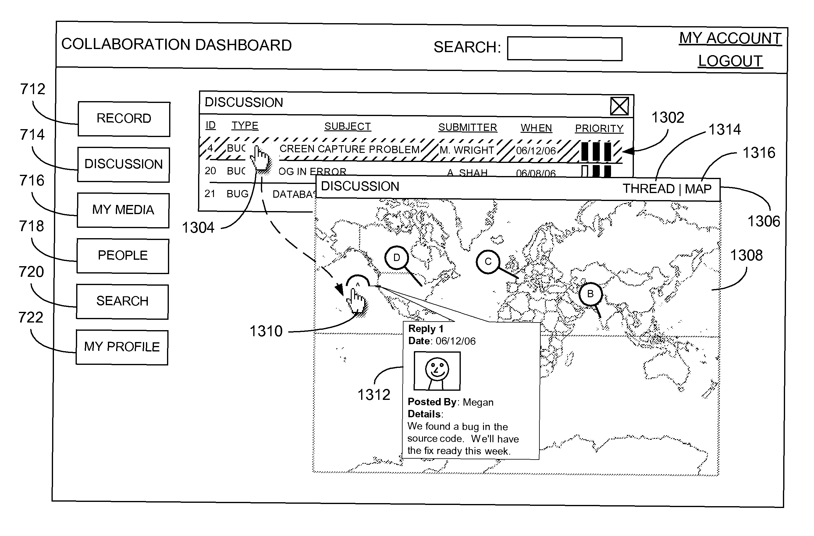 Establishment of message context in a collaboration system