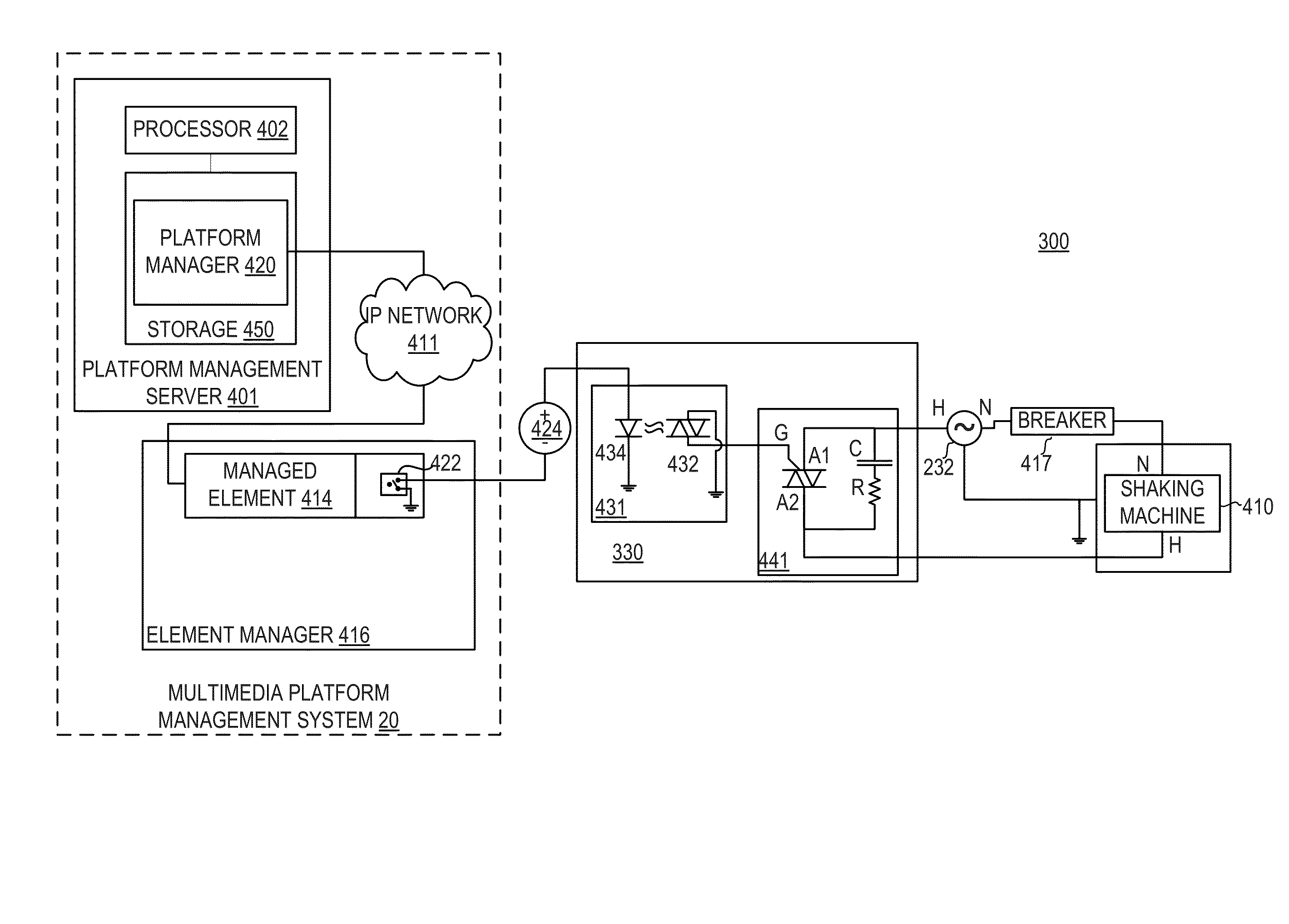 Remote control of shaking machine for a signal acquisition device