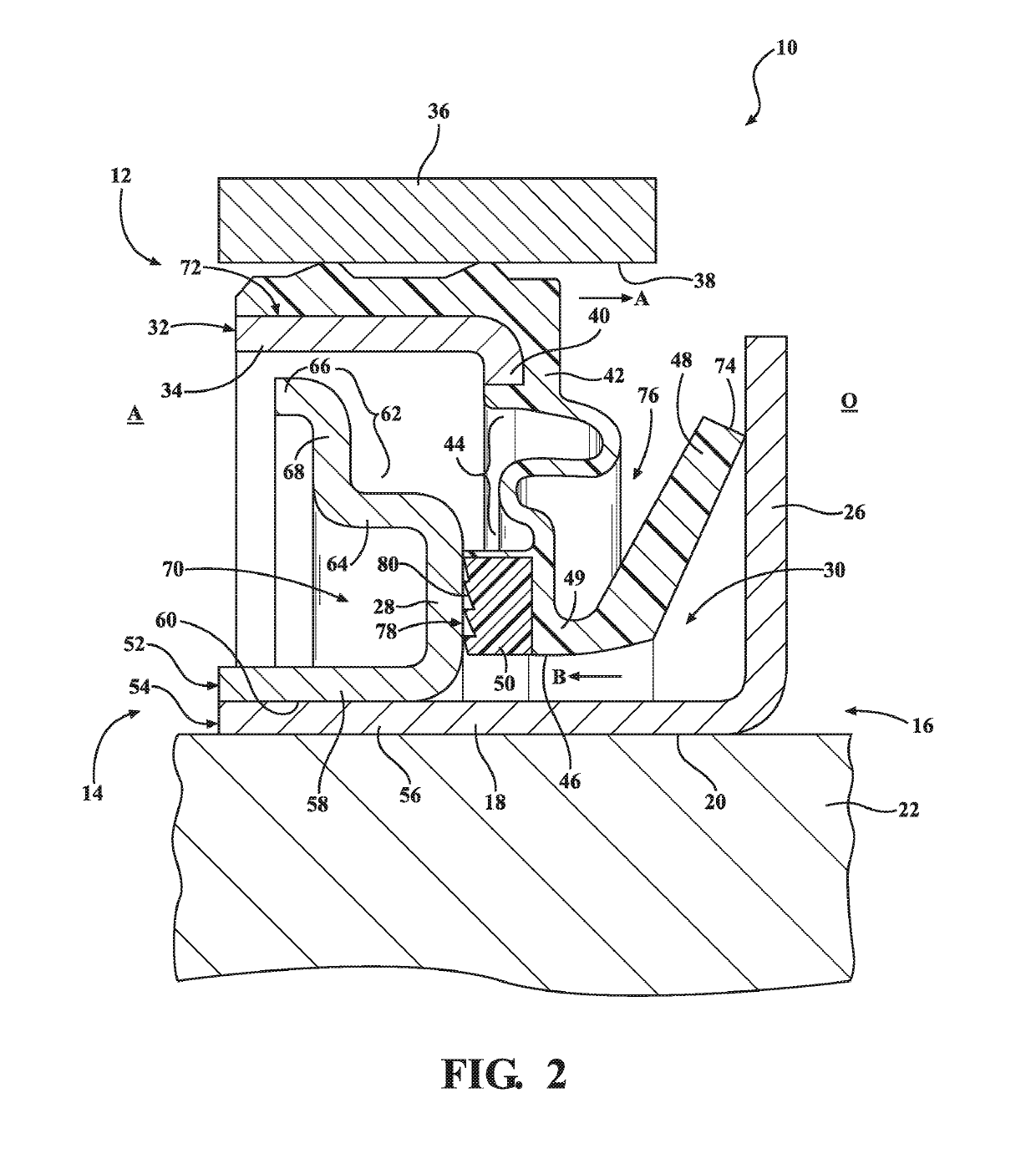 Radial shaft seal assembly with axially adaptive debris exclusion face lip and oil seal face lip