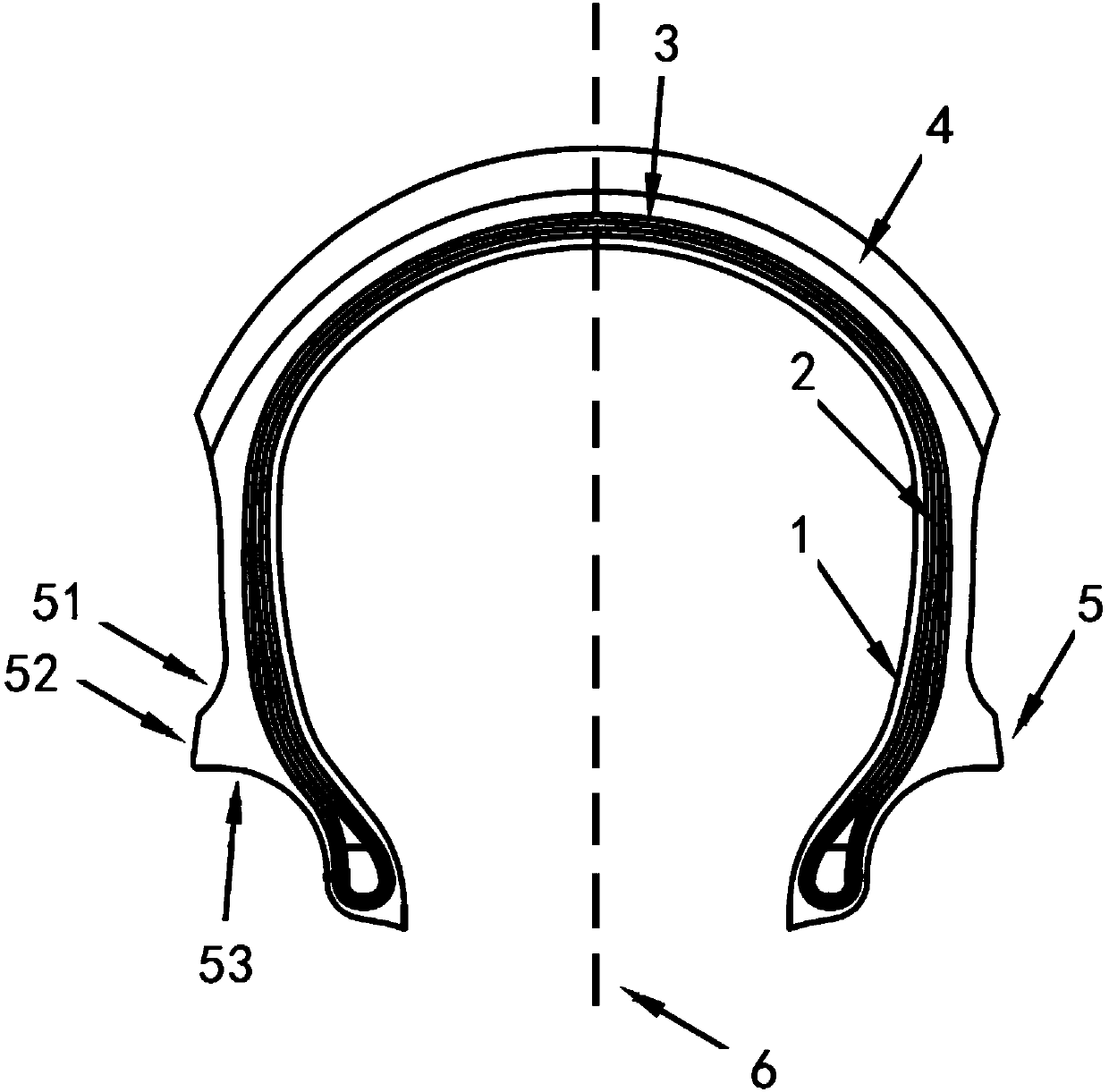 Low-wind-pressure safe protective anti-explosion type motorcycle tyre