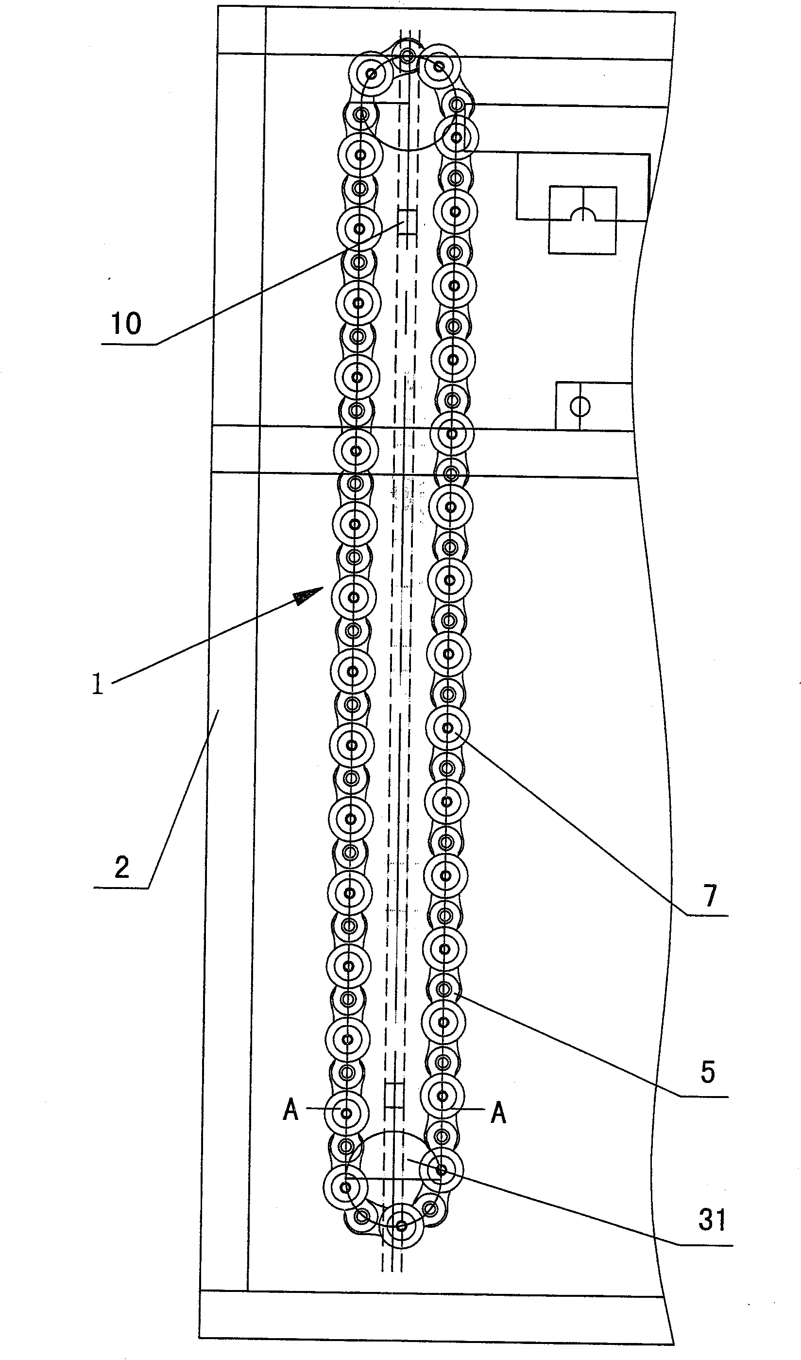 Automatic tube insertion chain of plastic bottle tube heater