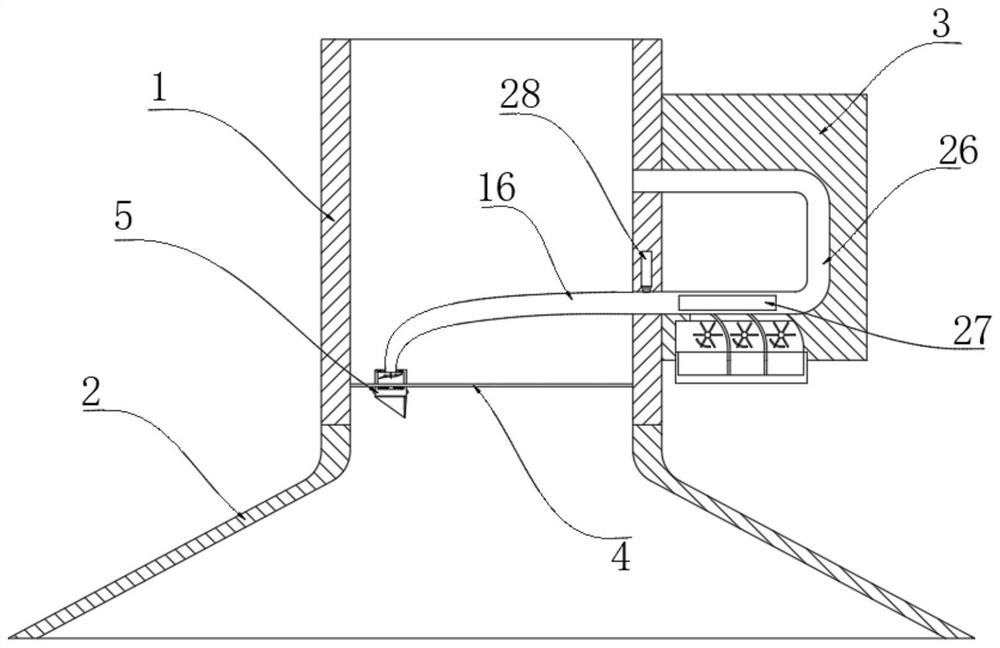 Efficient waste tire pyrolysis waste gas collecting device and collecting method thereof