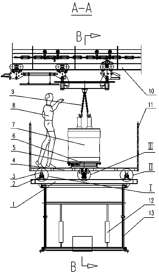 Workpiece charging and discharging auxiliary device for large-scale special-shaped workpiece