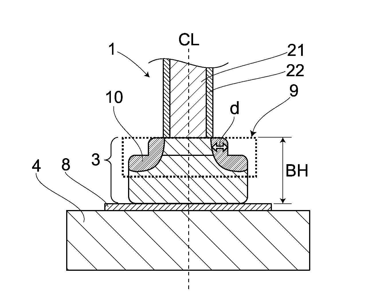 Bonding structure of multilayer copper bonding wire