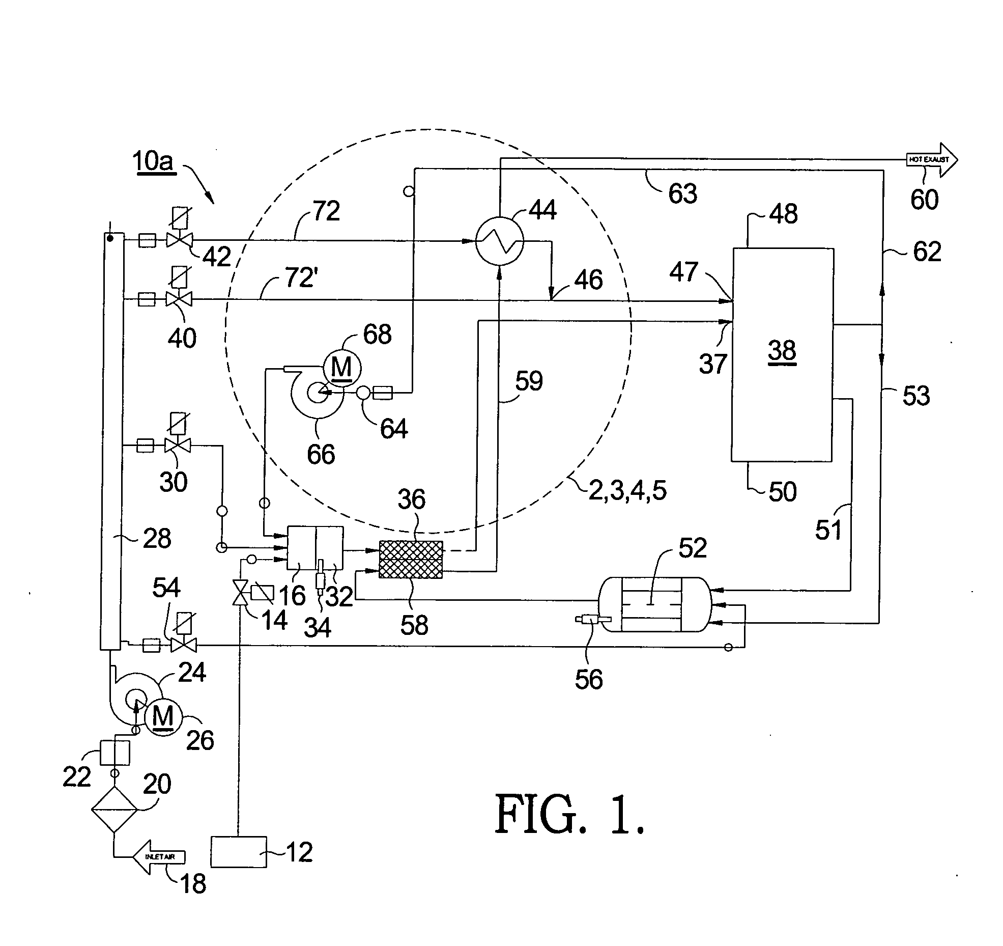 Anode tail gas recycle cooler and re-heater for a solid oxide fuel cell stack assembly