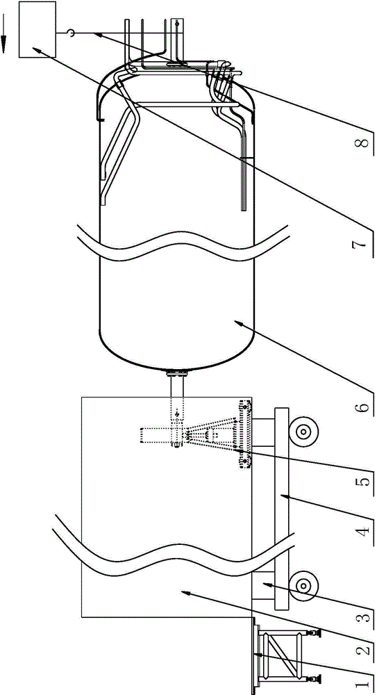 Nesting device used in nesting process for high-vacuum multilayer heat-insulating LNG tank for ship