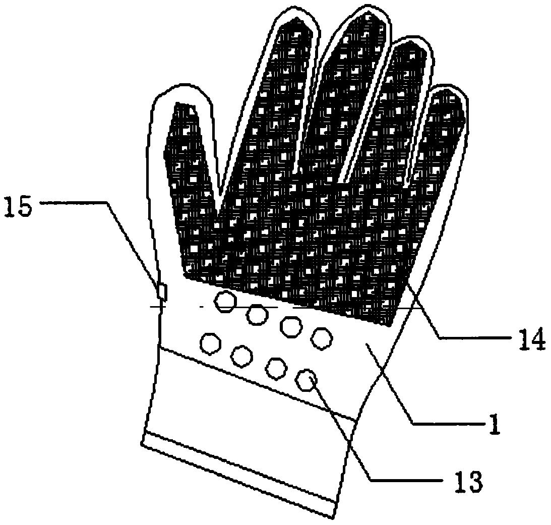 Glove for massage auxiliary heating