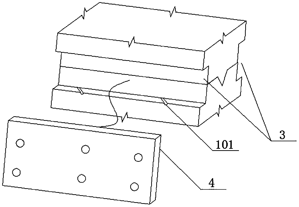 Horizontal connecting structure for assembled wall