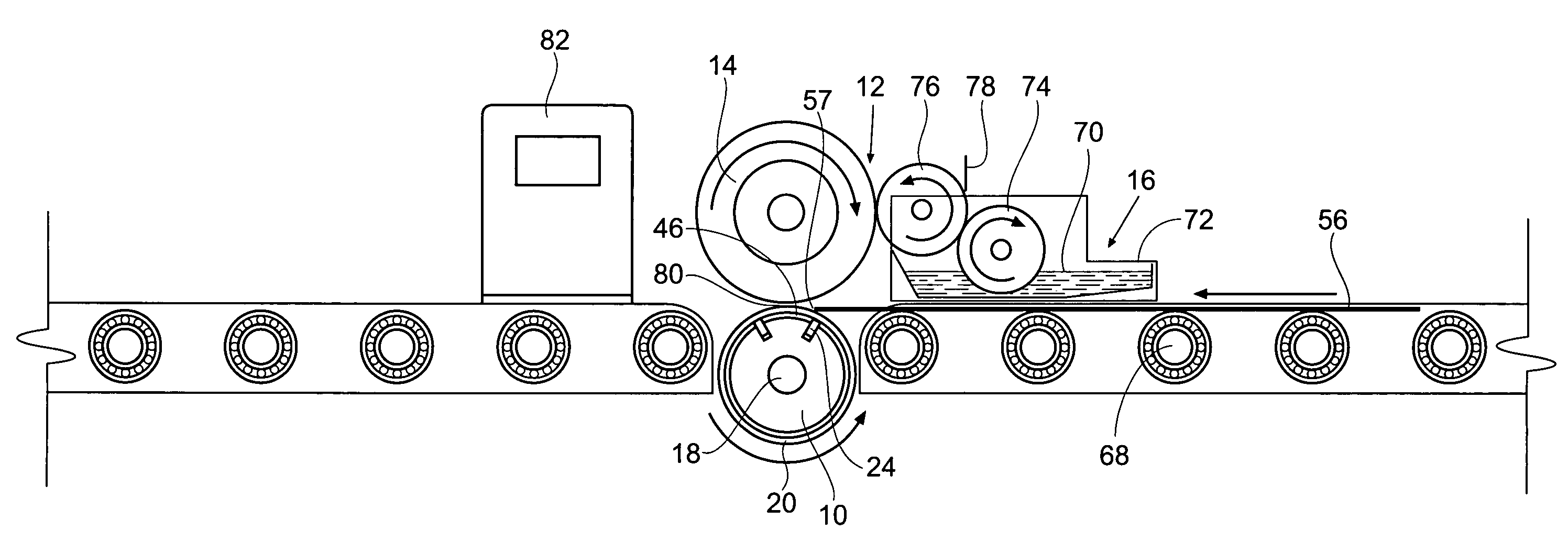 Method and apparatus for treating sheets including a vacuum roller for retaining sheets in curved configuration