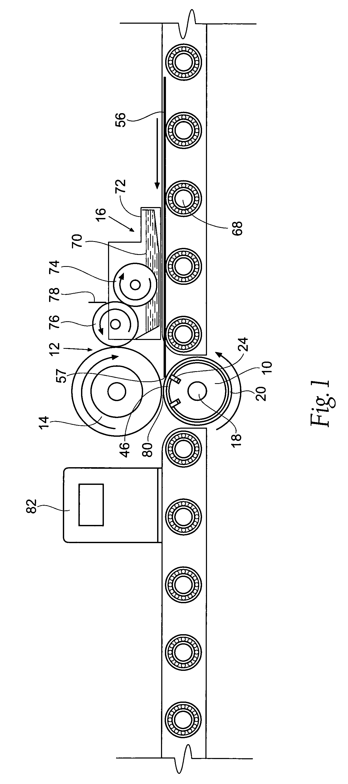 Method and apparatus for treating sheets including a vacuum roller for retaining sheets in curved configuration