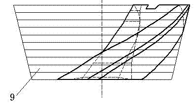 Rotary structure mold of complicated curved-surface component and stripping/closing method thereof