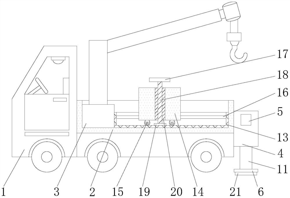 A crane with a safe and stable auxiliary support device