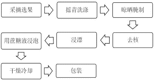 Processing method of plum seedless preserved fruit