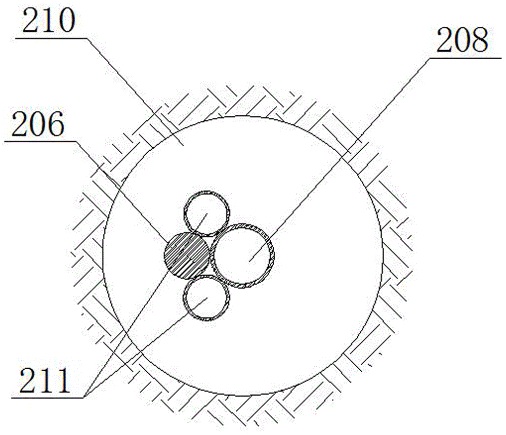 Construction method for mounting layer-divided sinking apparatus in deep compressible soil layer