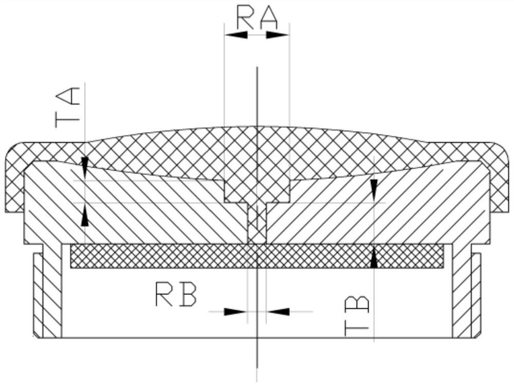 Amplification structure of double-lens focusing ultrasonic transducer