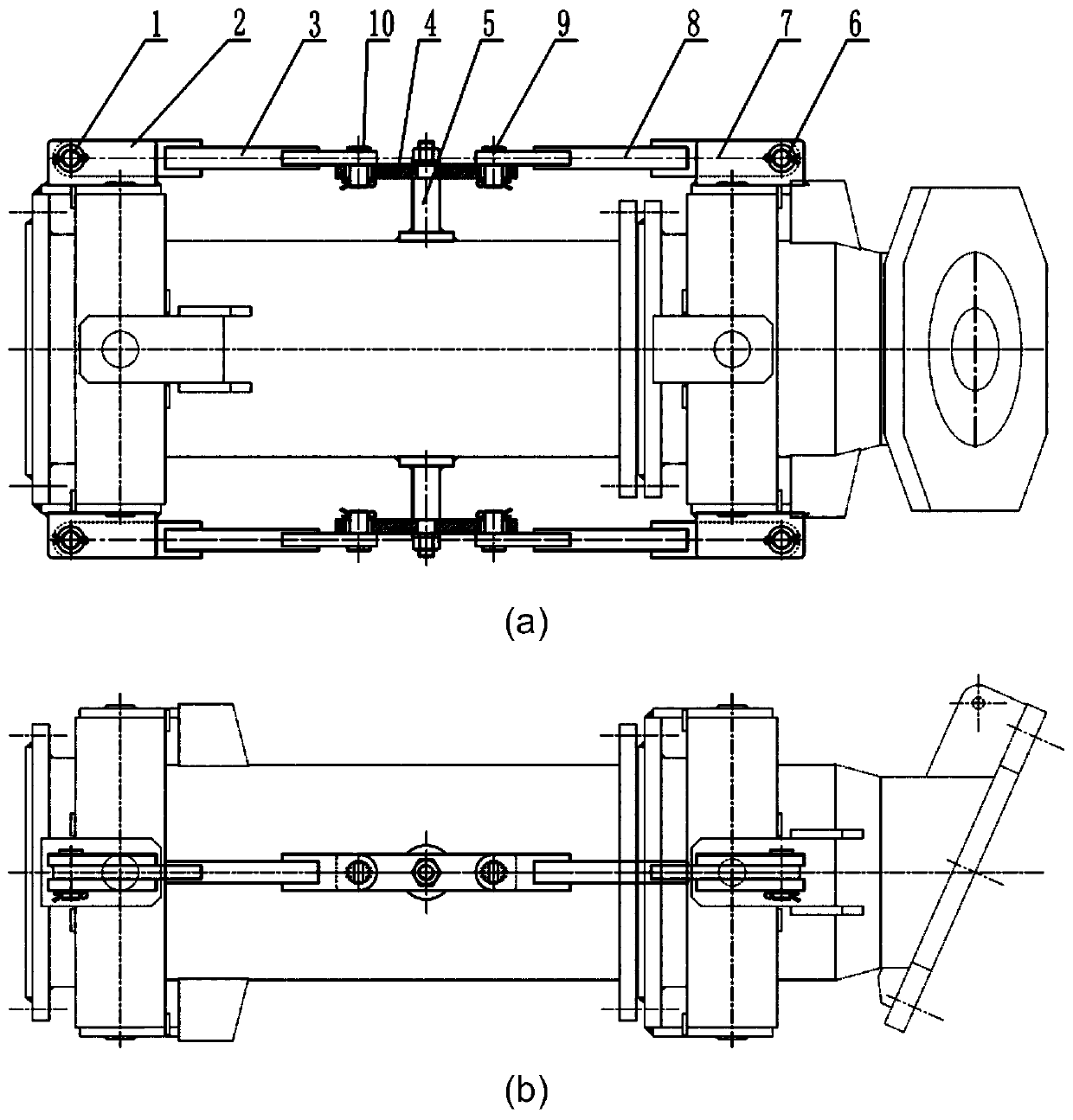 Angular displacement balancing device of cardan type expansion joint