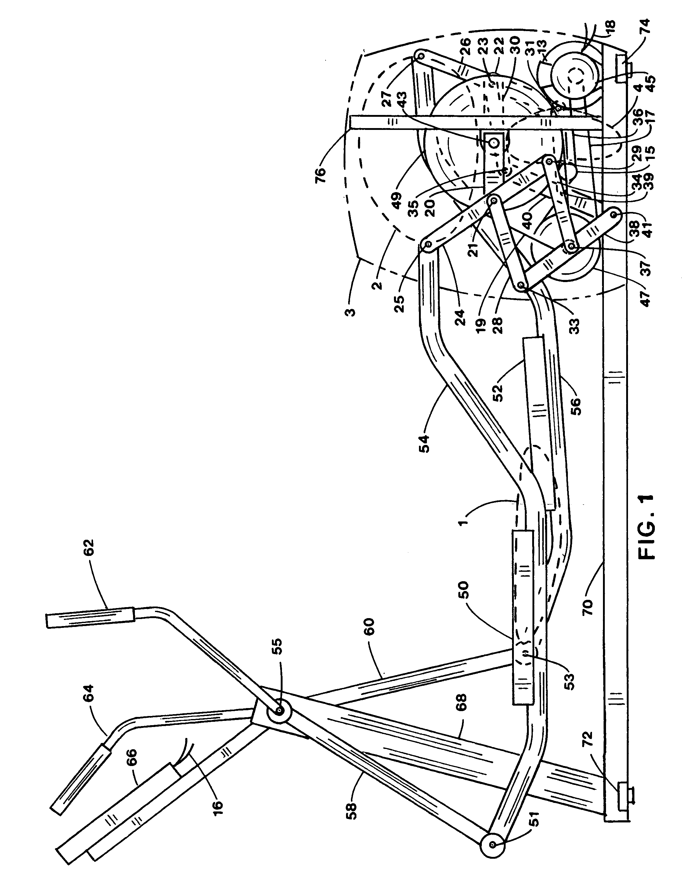 Orbital exercise machine with arm exercise