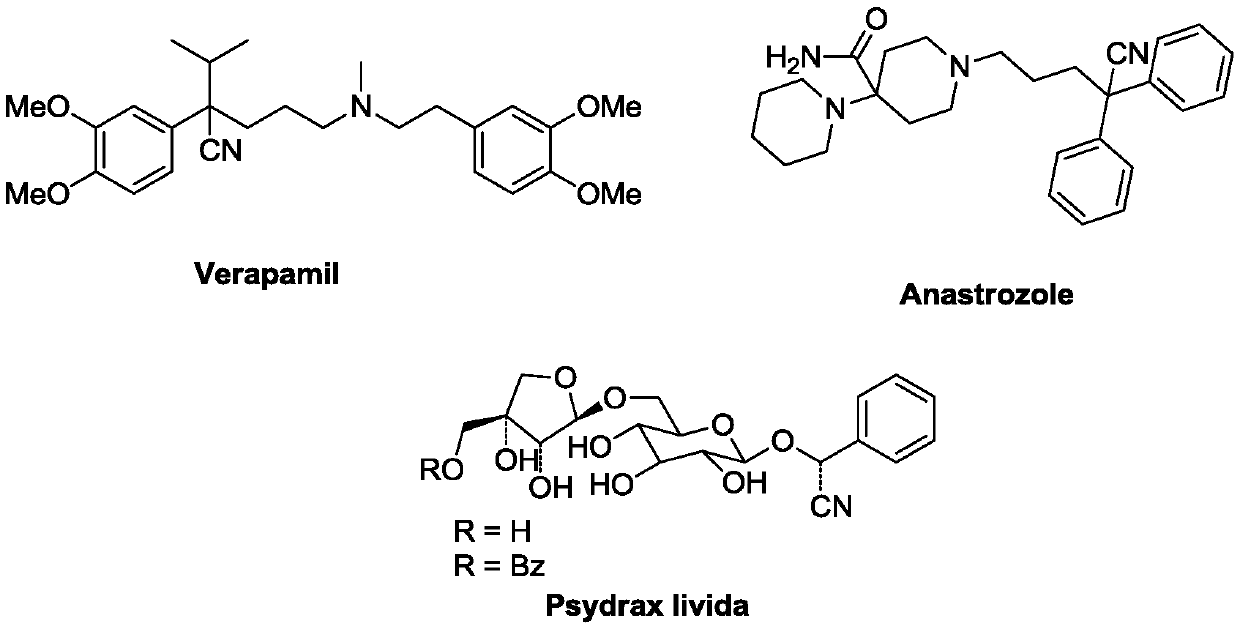 Alpha-thioether aryl acetonitrile compound and synthesis method thereof