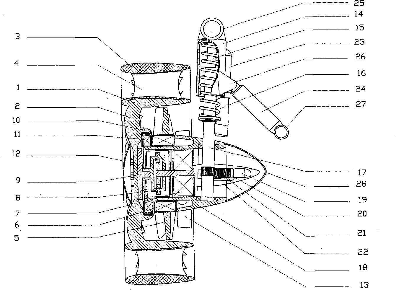 Flying wheel system and flying vehicle applying same