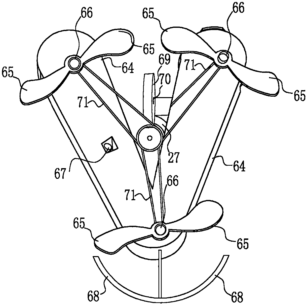 Rotor-flying intelligent mower with remote controller