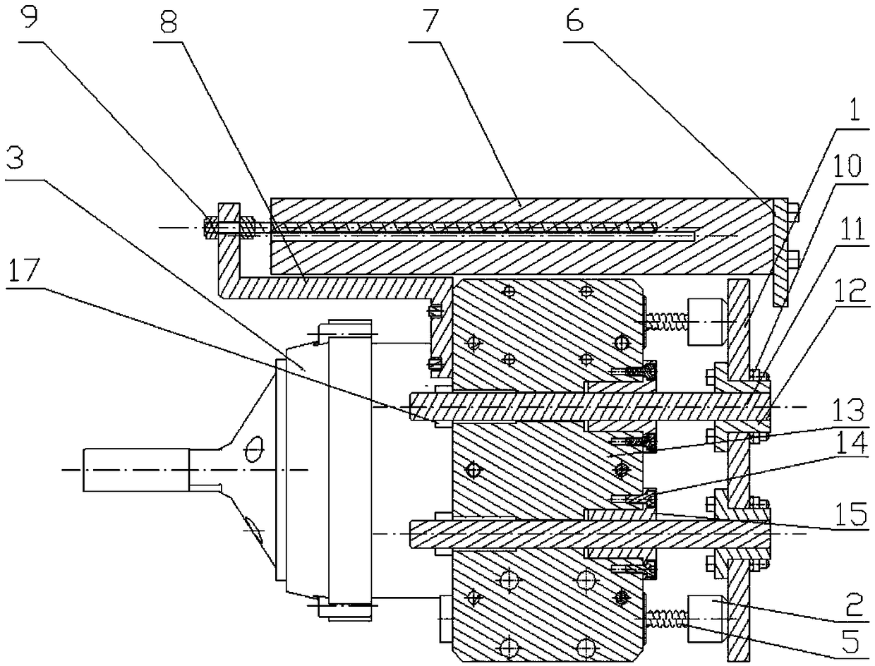 Semi-automatic electromagnetic riveting gun buffer and guide device