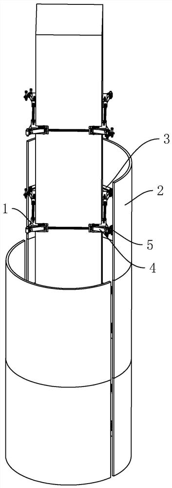 Aluminum veneer dry hanging structure suitable for various pillar sizes