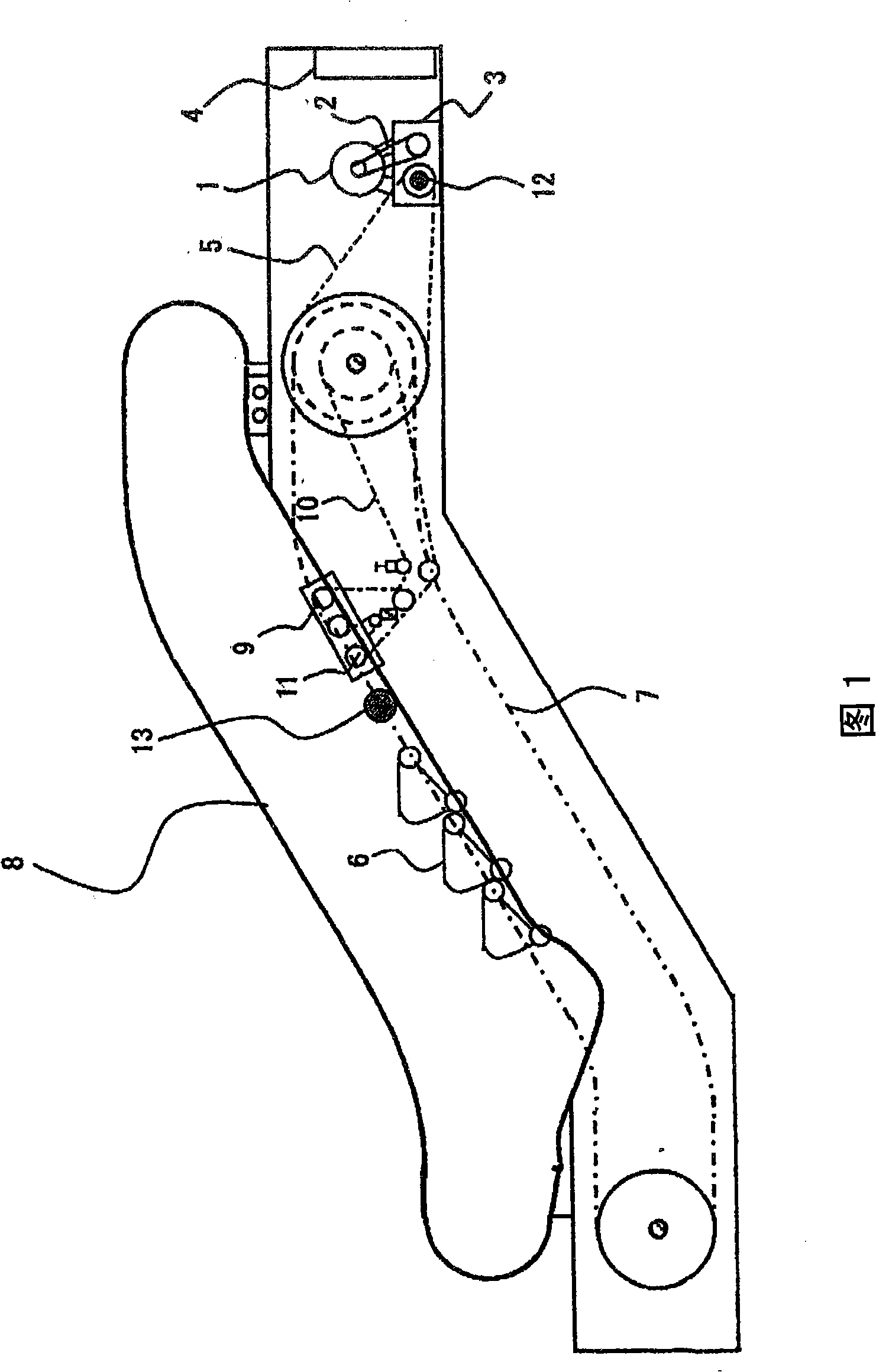 Armrest drive force monitoring apparatus of passenger conveying equipment