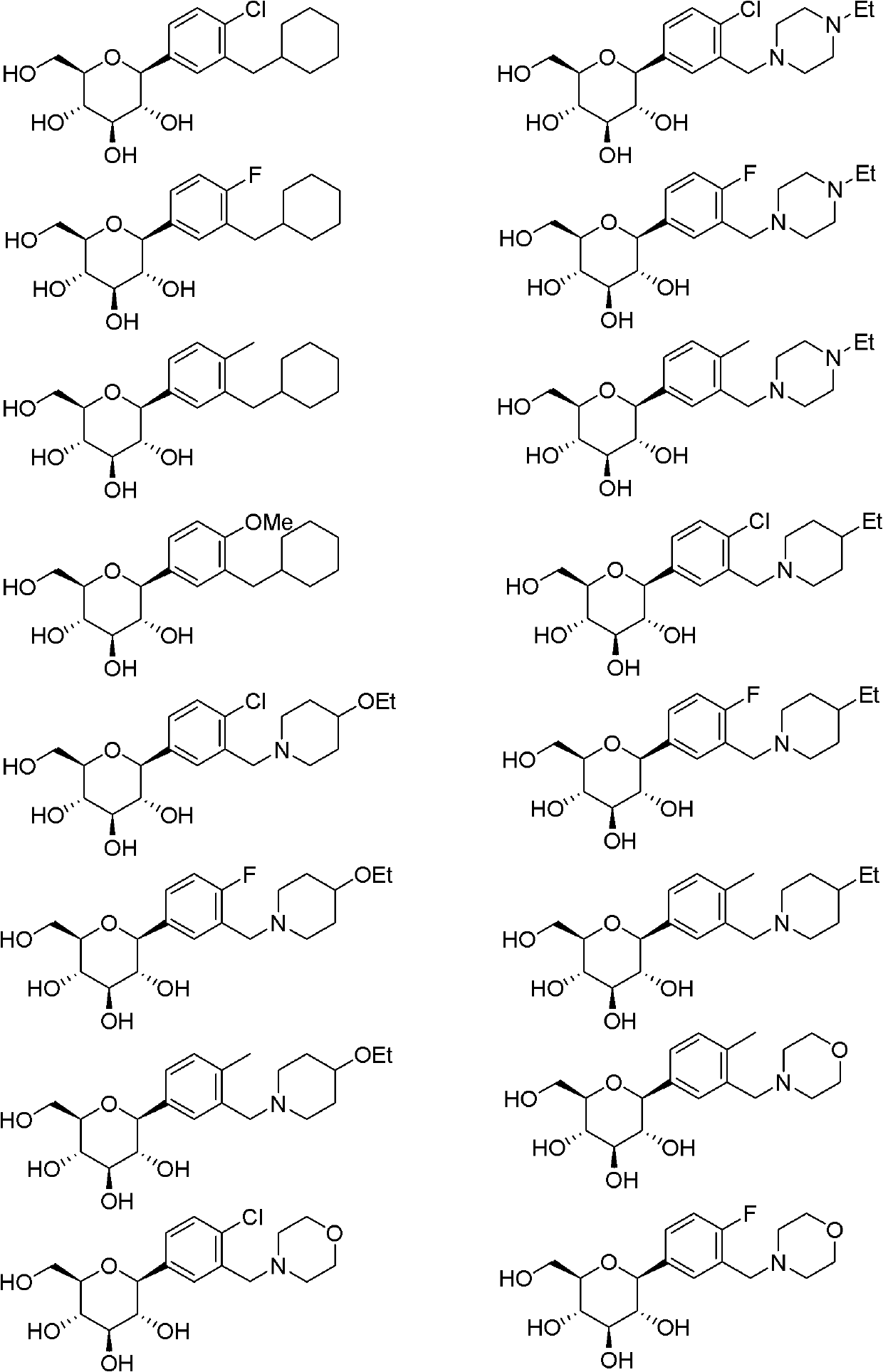 C-glucoside derivatives containing saturated six-membered ring as well as preparation method and application thereof