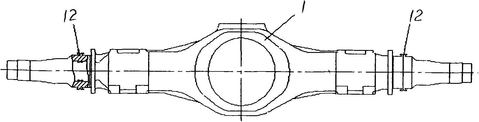 Friction welding process for intermediate section of axle cast steel axle housing and shaft heads of heavy-duty truck