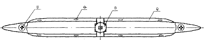 High-speed double-ended vessel free from sinking, capable of turning around without swinging rudder and capable of traversing by means of left and right displacement